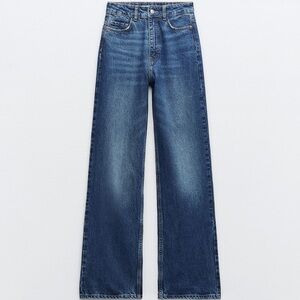 ZARA HIGH WAISTED FULL LENGTH Z1975 STRAIGHT LEG JEAN